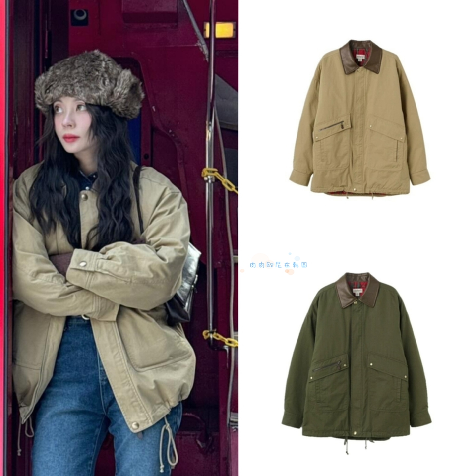 复古夹棉格子内衬外套