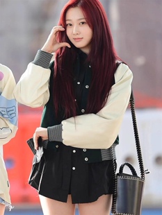 现货Restandrecreation 金艺琳  徐雅莉同款翻领棒球服夹克外套女