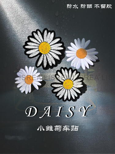 可爱小雏菊汽车贴纸划痕遮挡遮盖GD权志龙同款电动车摩托车防水贴