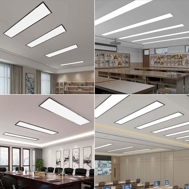嵌入式led长条灯走廊暗装面板灯办公室会议室弹簧长方形吊顶灯