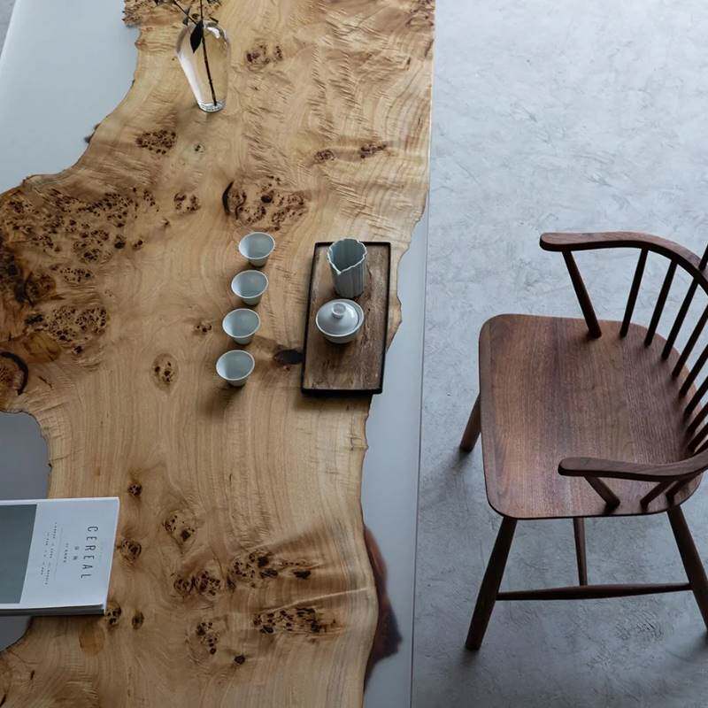 环氧树脂胶河流桌子创意实木原木茶桌台茶几餐桌桌面木板大板家具