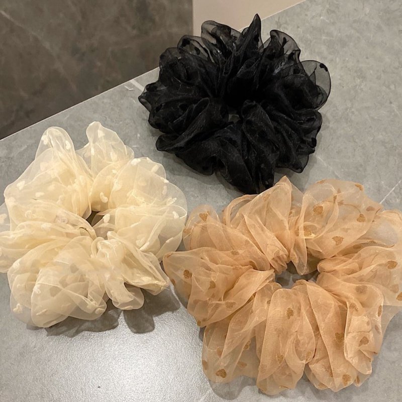 夏季高级感气质法式网纱爱心大肠发圈头绳橡皮筋绑扎头发头花马尾,家庭/个人清洁工具,盘发器,淘宝优惠券,粉丝福利购,淘宝优惠卷