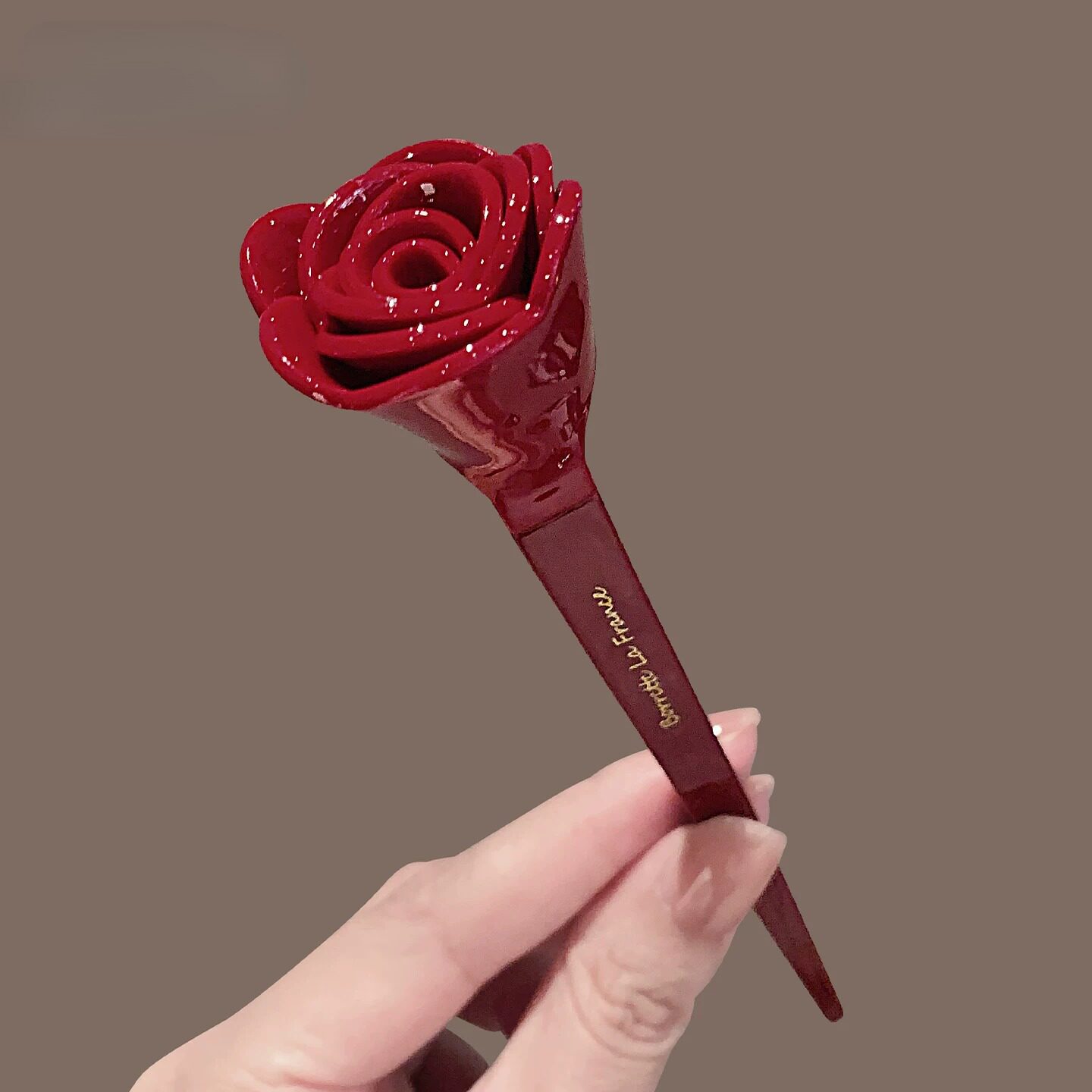 精致小女人醋酸簪子高级感花朵发簪韩国进口玫瑰盘发簪法式慵懒风