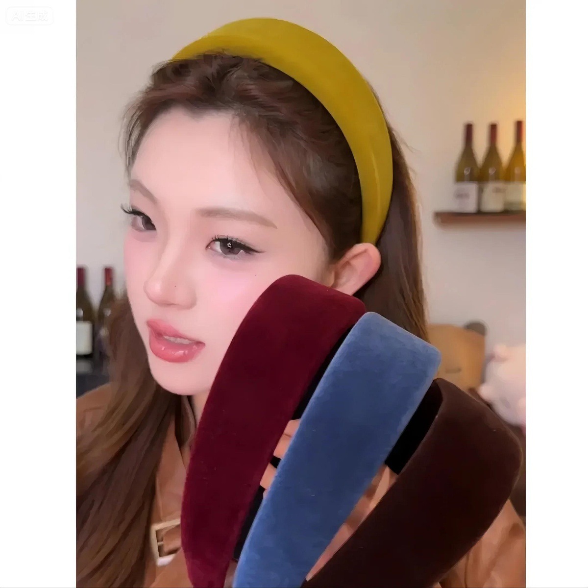 复古丝绒加厚宽边发箍女秋冬高颅顶显脸小压发头箍气质百搭发饰女