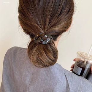 新款 韩系醋酸弧形发圈女扎头发绳高级感发圈气质橡皮筋马尾发饰