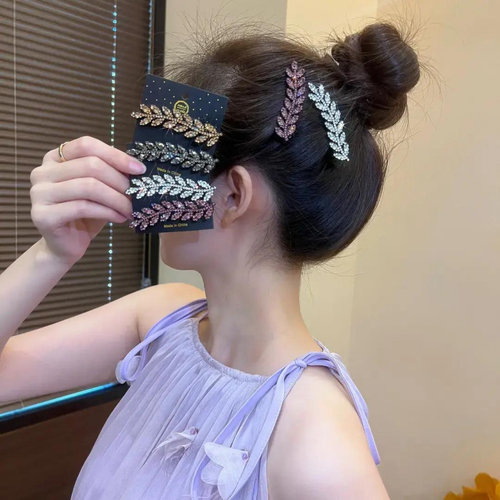 闪钻麦穗发夹侧边刘海夹女后脑勺