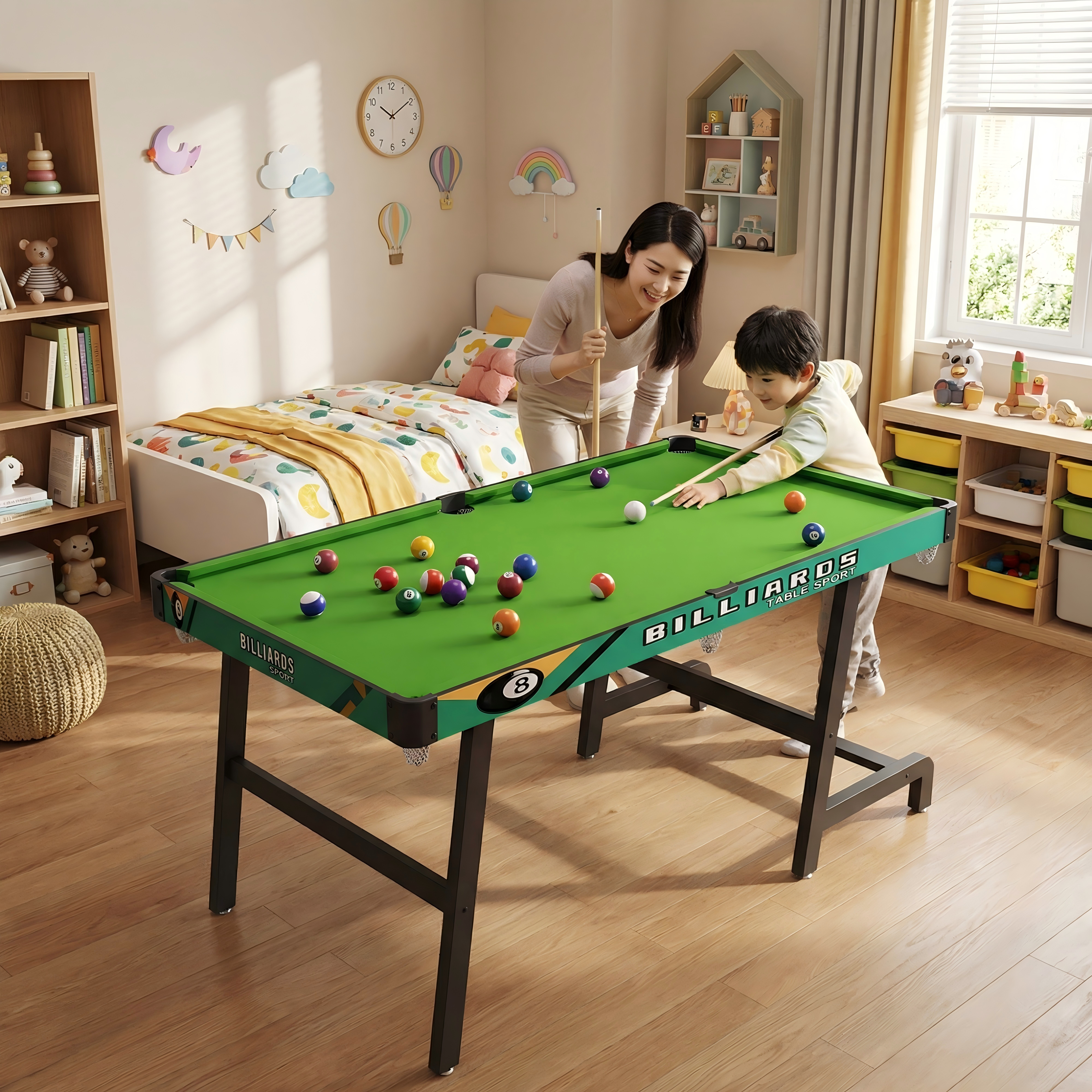 新款儿童台球桌大号家用折叠迷你小型家庭亲子益智玩具室内环保桌