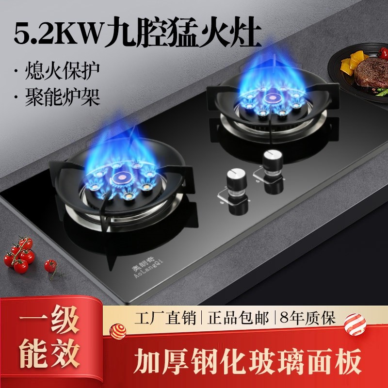 天然气灶煤气灶双灶家用嵌入台式燃气猛火灶节能定时炉具液化气天