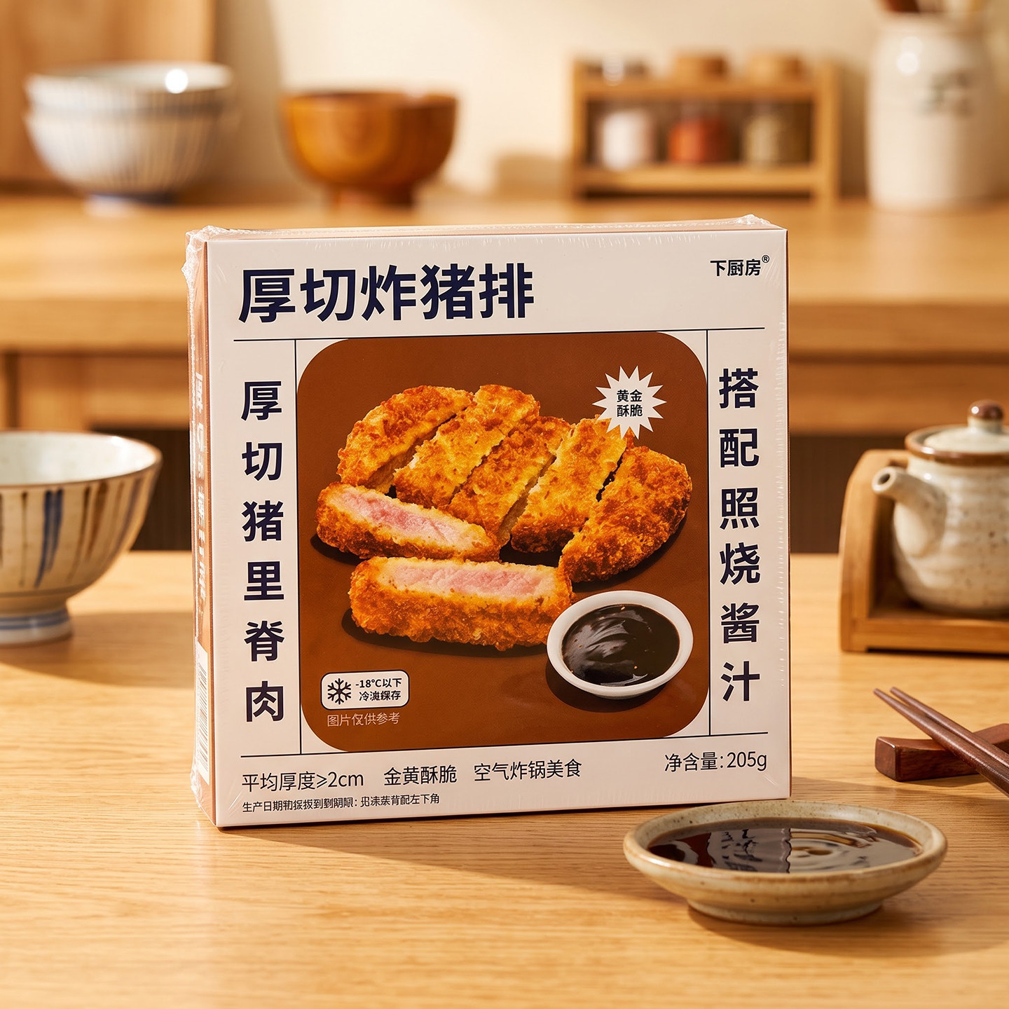 下厨房日式厚切炸猪排冷冻半成品食材空气炸锅预制菜搭配酱汁										