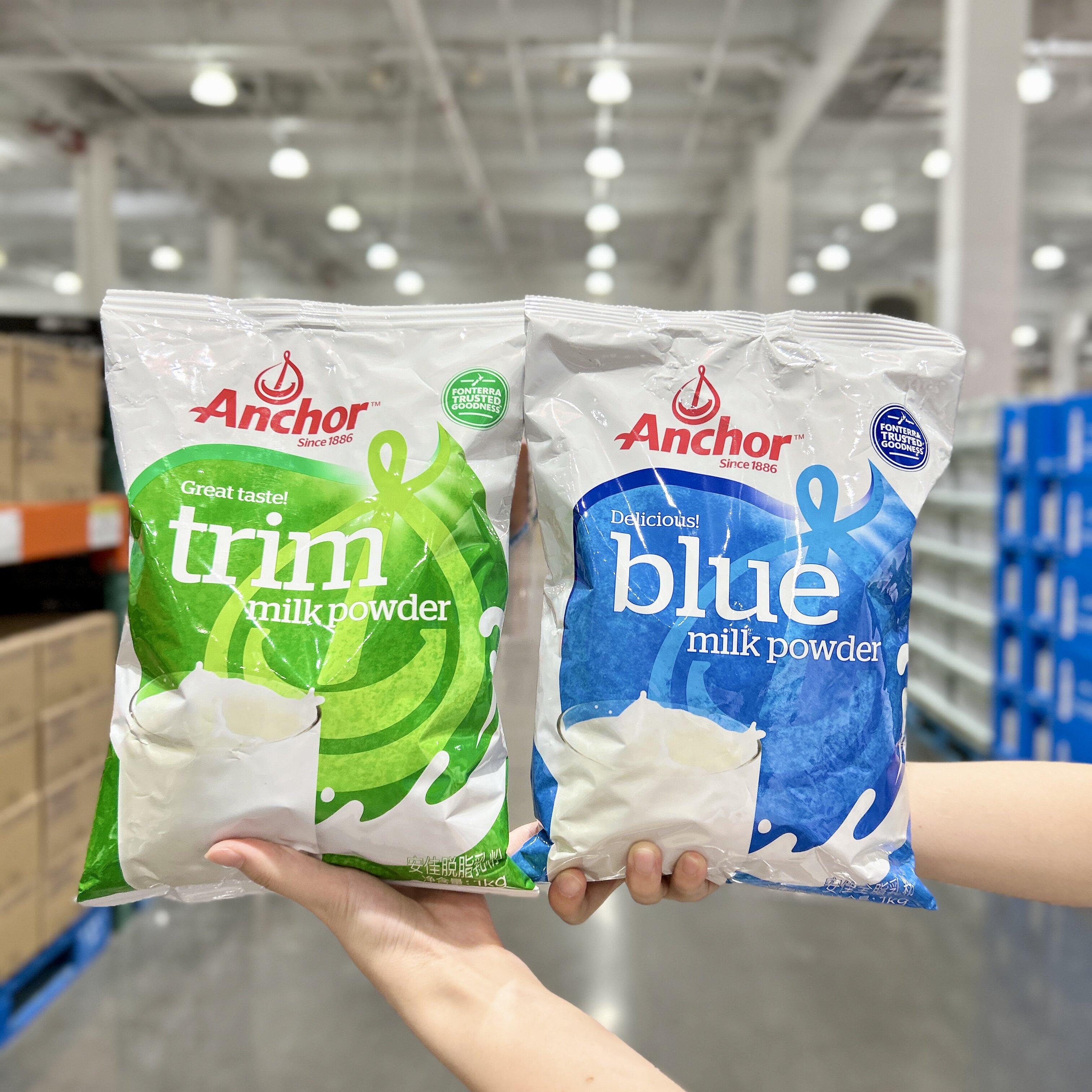 Costco代购安佳全脂奶粉1kg新西兰进口低脂成人调制乳粉早餐烘焙