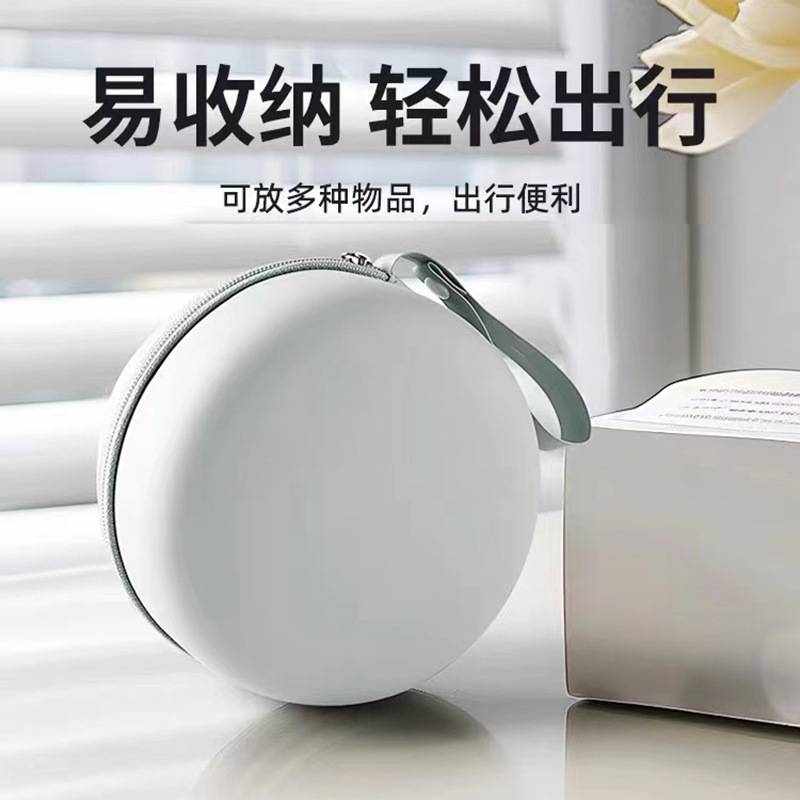 记忆棉U型枕颈枕PU收纳盒配件午睡出差旅游户外黑色拉链包盒