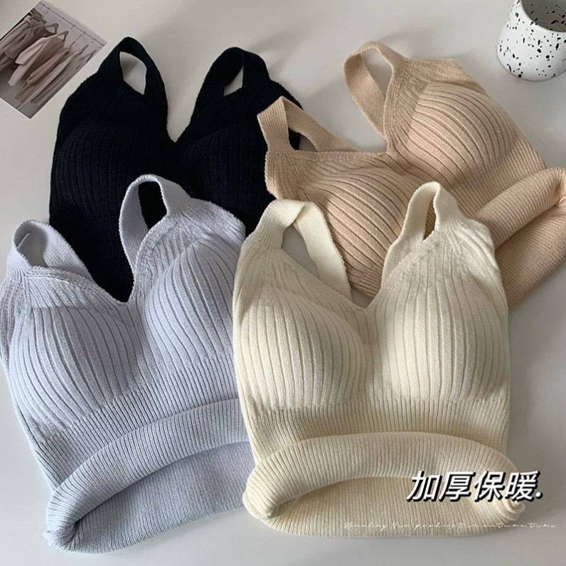 带胸垫德绒保暖背心女款2025新款秋冬内衣打底衫上衣加厚修身内搭