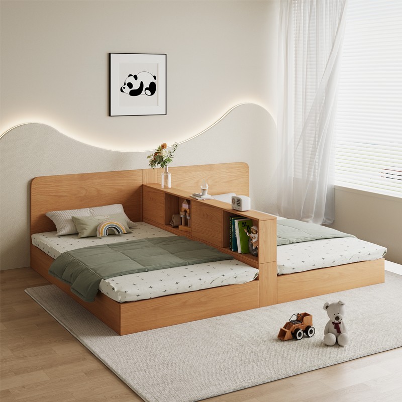 互不干扰双人床一房变榻榻米分开隔断床儿童床不打扰两床储物定制