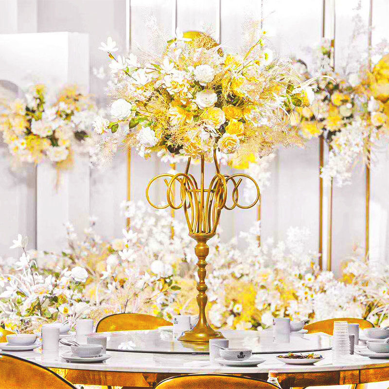 百界新款曼花器婚庆道具铁艺婚礼布置桌花器桌面摆件浪漫插花器