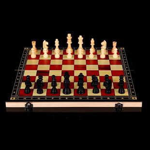 木质国际象棋三合一多功能跳棋双陆棋桌上游戏玩具娱乐棋牌多尺寸