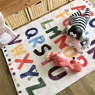 卡通儿童卧室榻榻米床边爬行垫柔软防摔可爱脚垫家用整铺加厚