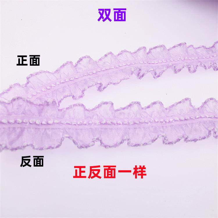 2.5cm弹力裙边跳线织带diy手工儿童蝴蝶结发夹服装礼帽花边格子