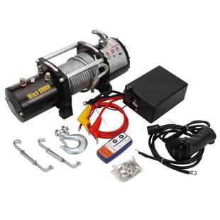 车载电动绞盘12V24V越野车自救小型3000磅电动绞盘钢丝绳牵引机