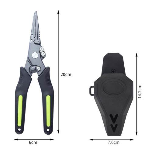 新款多功能路亚钳高强度剪渔线控鱼摘钩侧剪刃带安全锁钓鱼钳