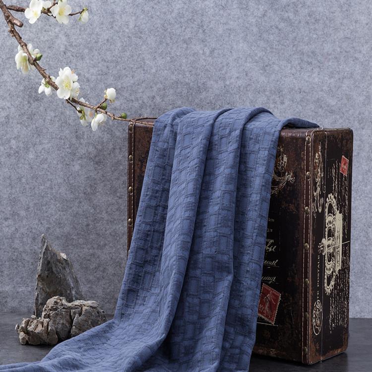 言诚麻-厂家布直销秋冬提花麻IMC料方格提花麻双层休亚麻闲面业料