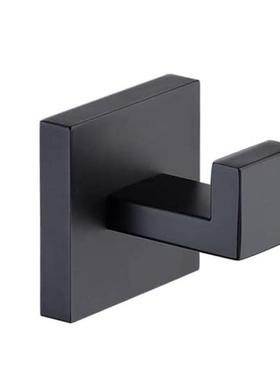 8009衣钩烤漆黑304不锈钢挂钩壁挂单钩方形浴室卫生间挂件衣帽钩