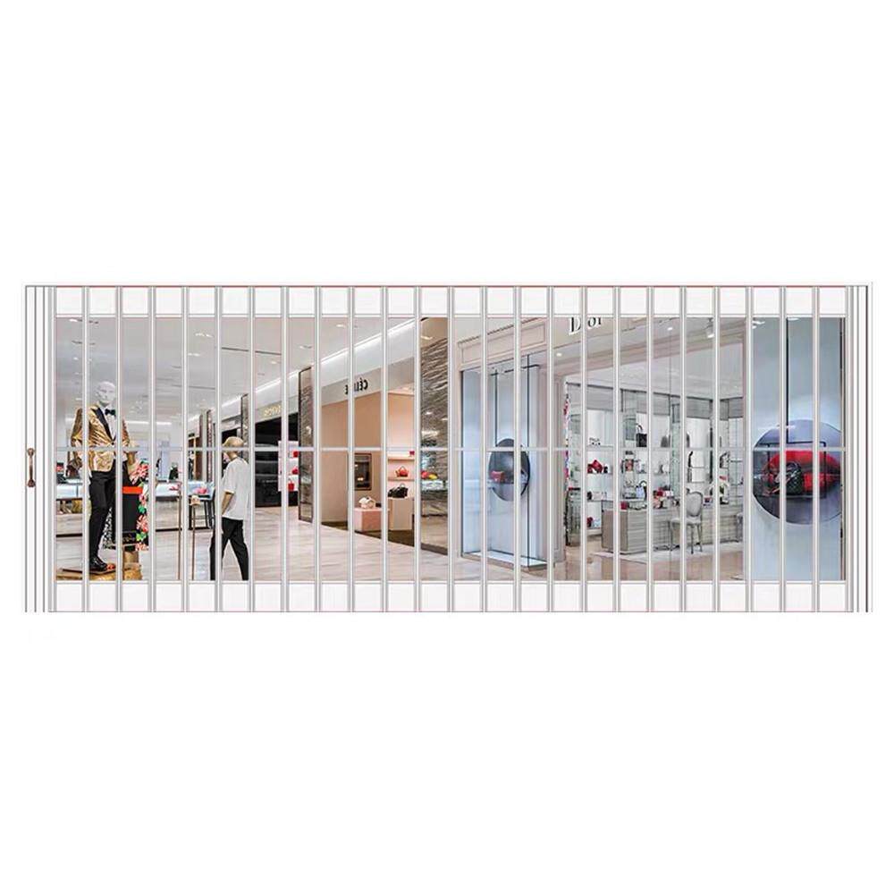 汽车美容店铺商场铝合金弧形无轨水晶PVC折叠门透明百折门厂家