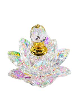 创意水晶工艺品灌注香水瓶莲花玻璃装饰礼品家居装饰桌面摆件