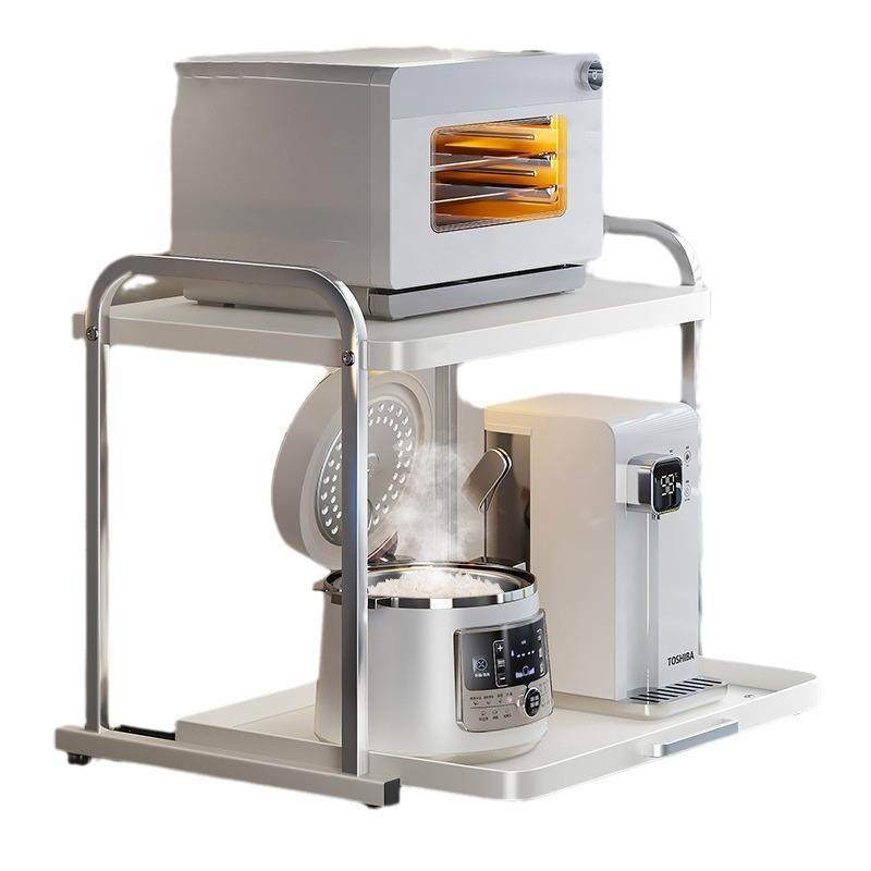 不锈钢微波炉置物架台面抽拉式专用厨房小电器烤箱电饭煲收纳架子,厨房/烹饪用具,抹布架/厨房清洁收纳架,淘宝优惠券,粉丝福利购,淘宝优惠卷