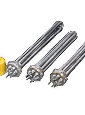 DN50六角法兰螺纹不锈钢水箱加热管2寸M58紫铜锅炉电热棒220V380V