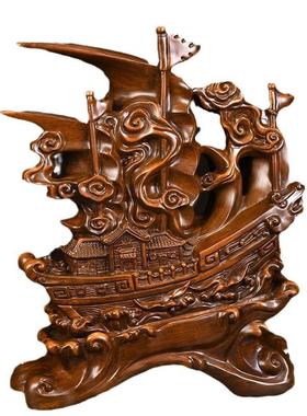 一帆风顺船摆件公司开业送礼办公桌玄关装饰品中式家居客厅摆设