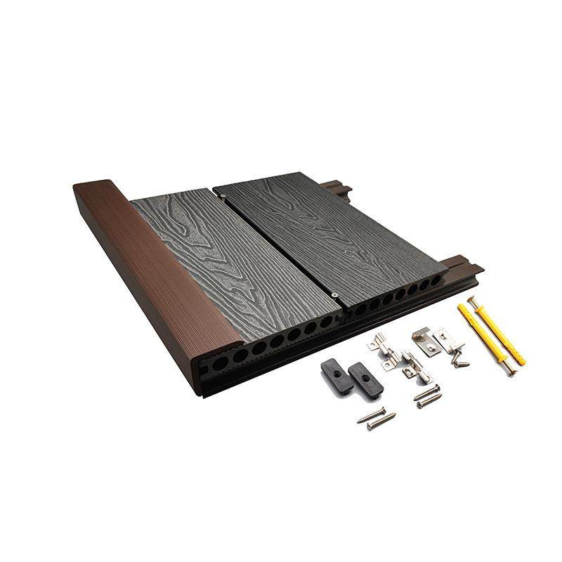 塑木地板户外木塑板压花木纹围栏庭院二代共挤防腐拼接木塑地板