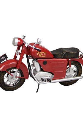 仿真幸福250老式摩托车模型复古怀旧家居橱窗陈列装饰品收藏摆件