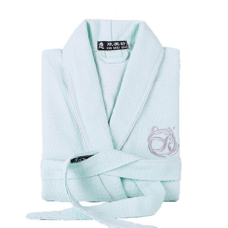 纯棉浴袍男女士华夫格浴衣酒店睡袍情侣晨袍美容院bathrobe