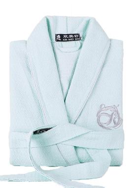 纯棉浴袍男女士华夫格浴衣酒店睡袍情侣晨袍美容院bathrobe
