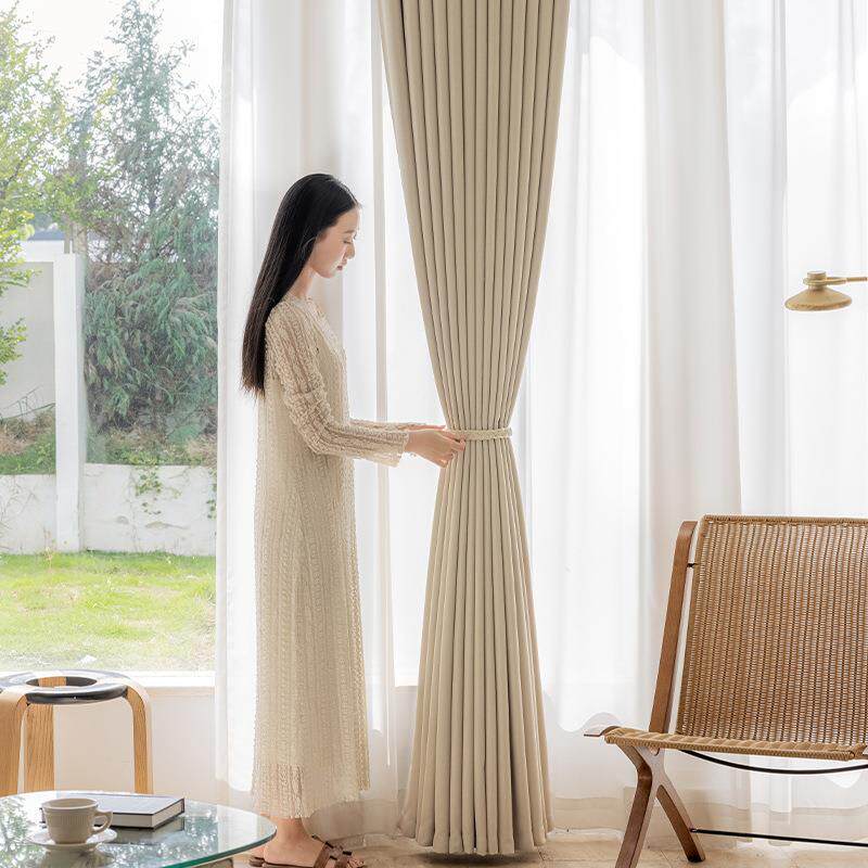 全遮光窗帘酒店学校工程窗帘卧室客厅绍兴柯桥窗帘布料可定制