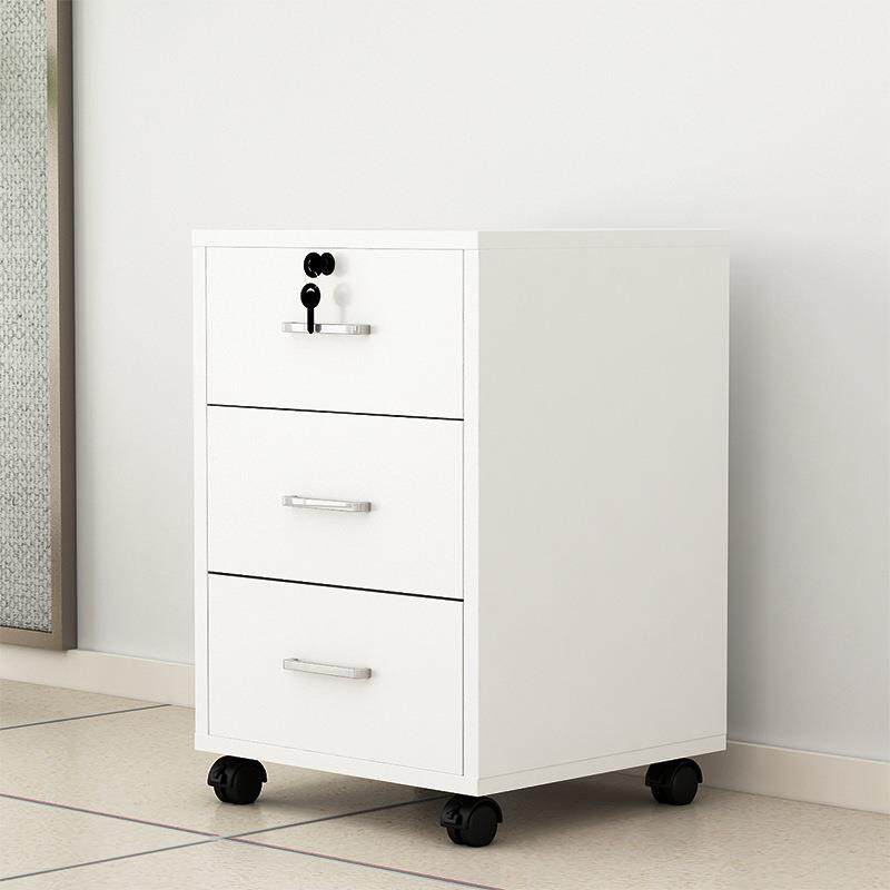 办公文件柜子带锁抽屉资料柜移动落地矮柜桌下活动柜储物柜