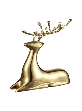 轻奢麋鹿摆件样板房酒柜红酒架摆件客厅电视柜家居装饰品坐鹿摆设