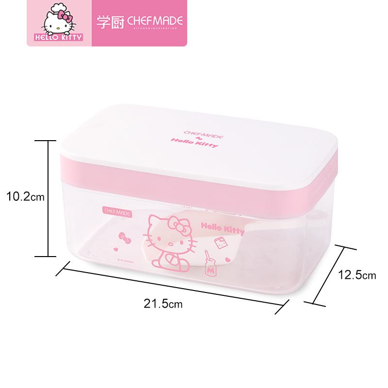 kitty卡通食品级硅胶按压冰格冰块模具家用冰箱制冰储冰盒