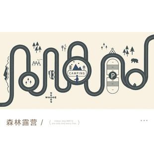 卡通飞机场滑行轨道儿童皮革爬行毯防水防油儿童房地毯