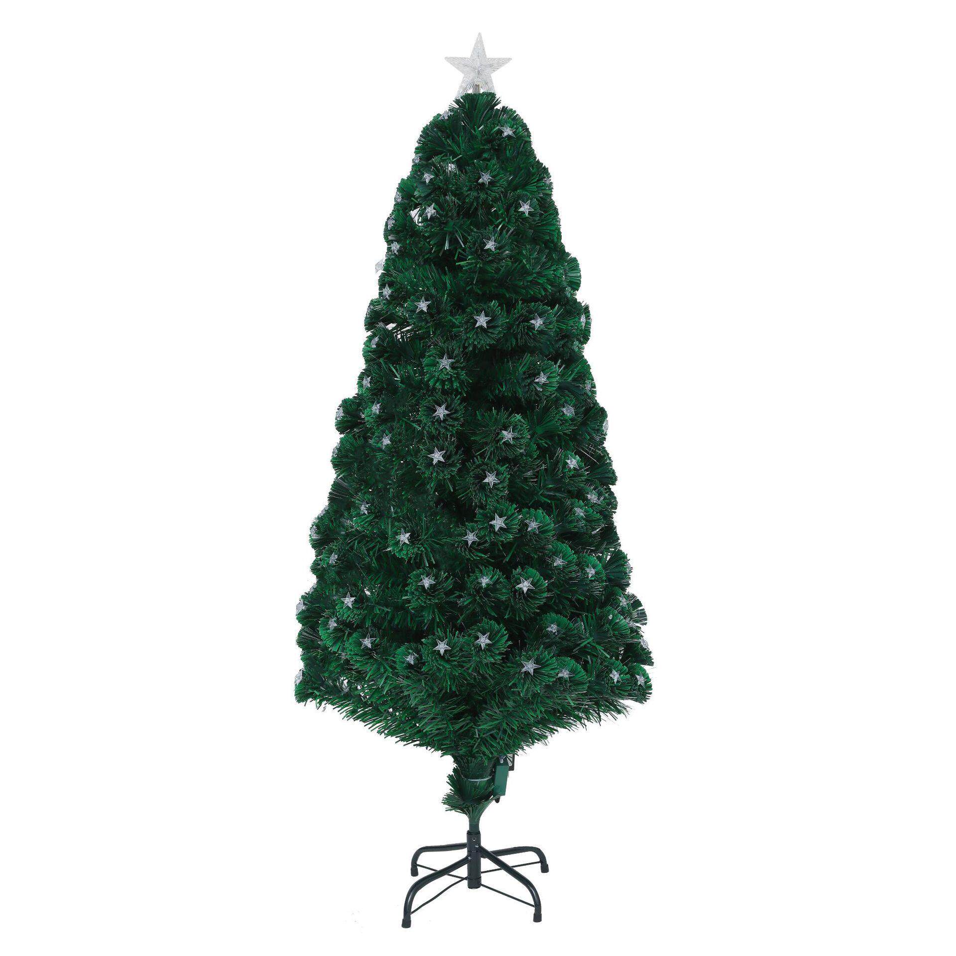 LED光纤星星灯圣诞树厂商场橱窗家居节日氛围布置装饰品摆件