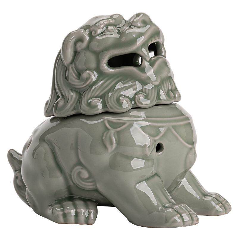 狻猊青瓷陶瓷盘香炉越窑工艺品熏香摆件倒流香薰炉创意香插香道,餐饮具,茶道/香炉,淘宝优惠券,粉丝福利购,淘宝优惠卷