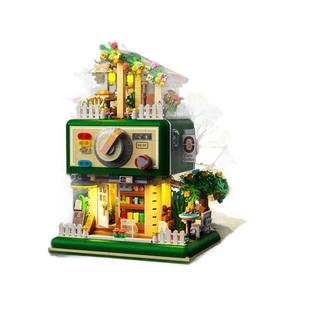兼容乐高复古积木打字机咖啡面包机女孩生日礼物拼装模型玩具