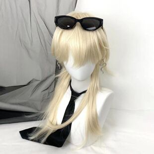 【美】ch自然假发拟人美利坚鲻鱼白金色水母狼尾头古风二次元cos