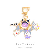 日系卡通爱心恶魔库洛米钥匙扣手作女生闺蜜背包挂件钥匙链配饰