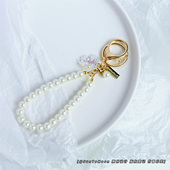 创意珍珠链炫彩树叶背包挂件ins简约百搭女生闺蜜钥匙扣配饰礼品