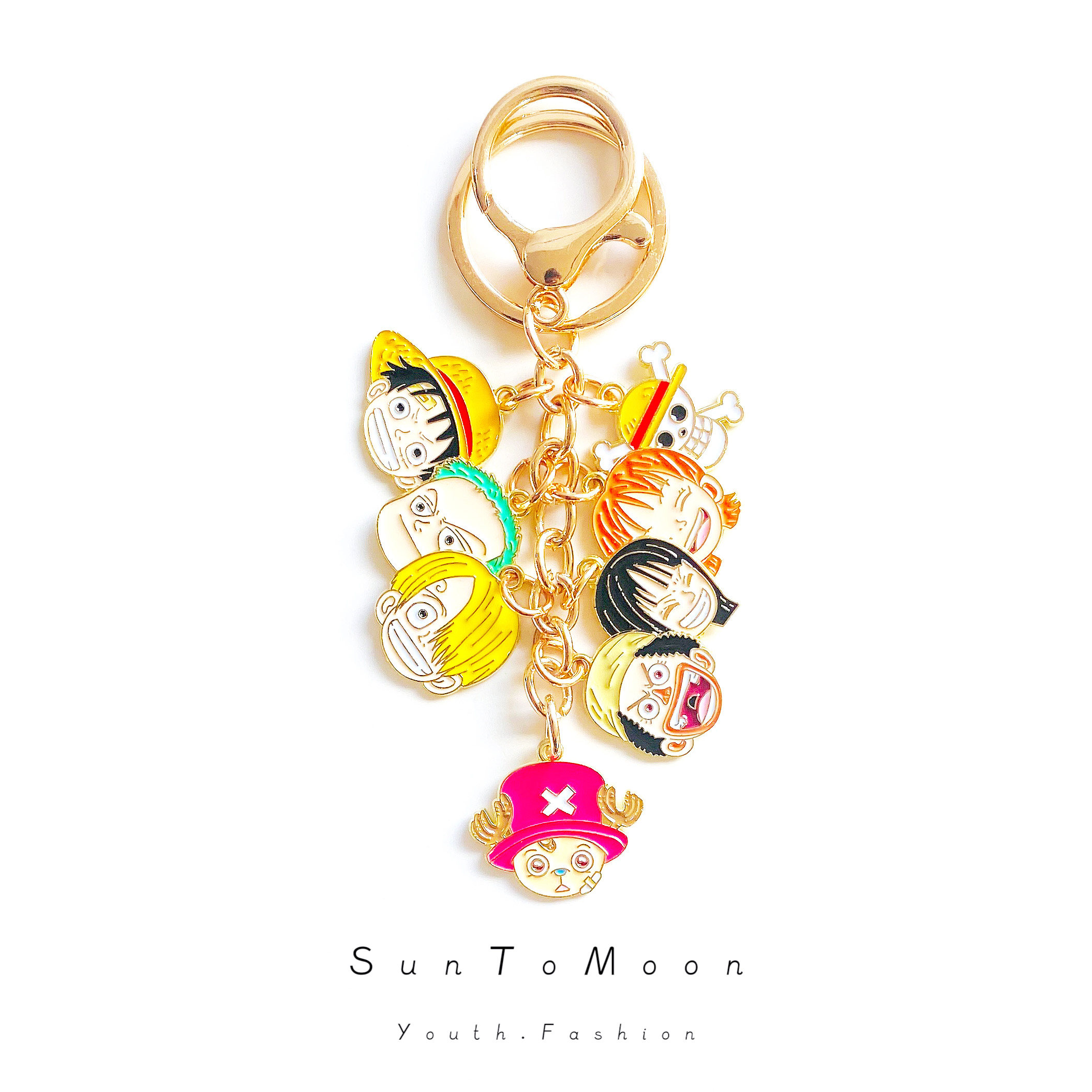 卡通动漫周边海贼王金属钥匙扣ins创意个性装饰品情侣书包小挂件