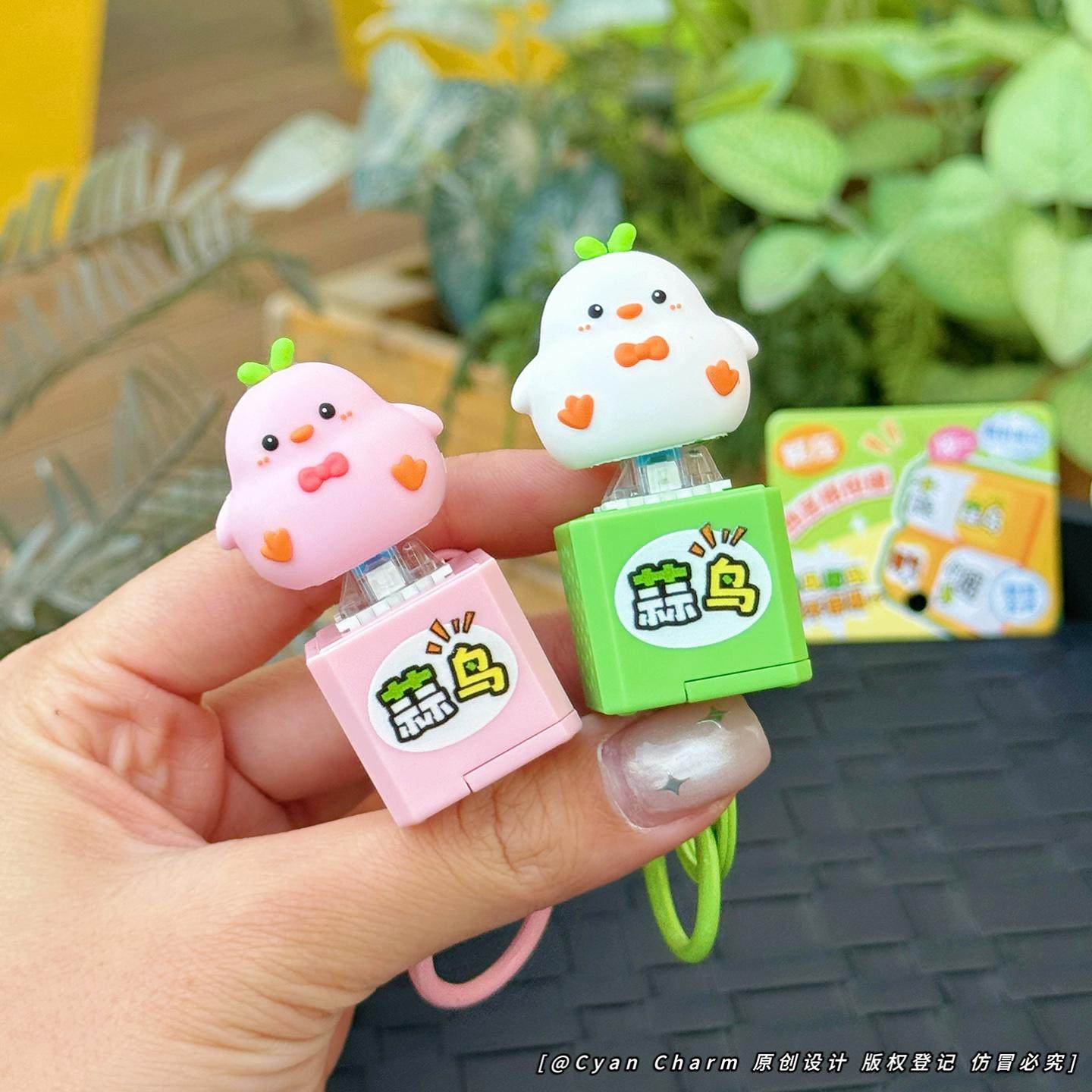 趣味蒜鸟解压发声按键木鱼钥匙扣卡通随身小玩具儿童学生背包挂件