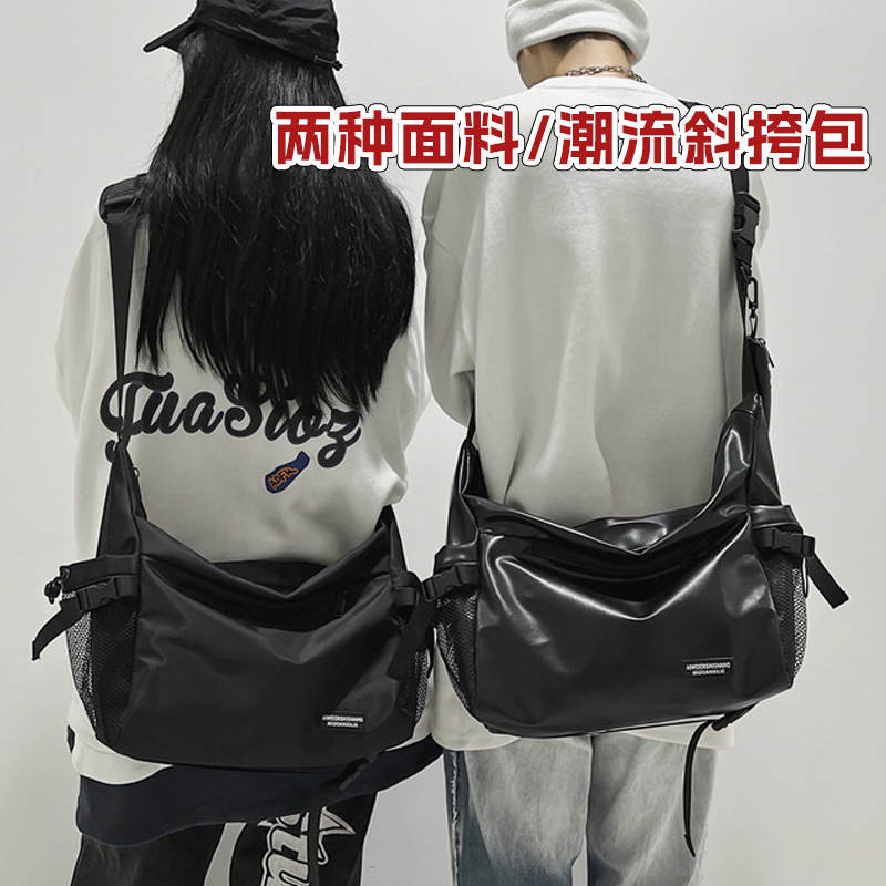 日本包包高级感男款斜挎包ins休闲百搭单肩包女大容量街头潮流背