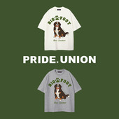 PRIDE UNION原创设计宠物系列比伯恩山复古宽松中性精梳棉T恤男