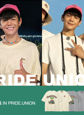 【丁真同款】PRIDE UNION宠物系列法斗户外露营帐篷中性宽松T恤